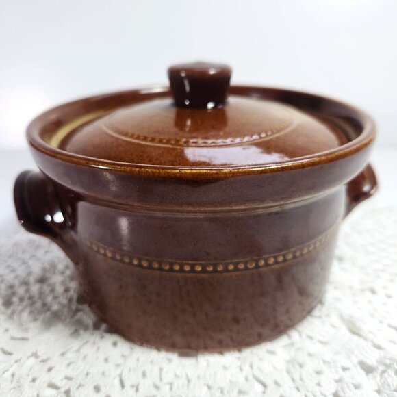 Pearsons Of Chesterfield Vintage Stoneware Bean Pot 1 Pint Brown Made In England - Picture 1 of 11
